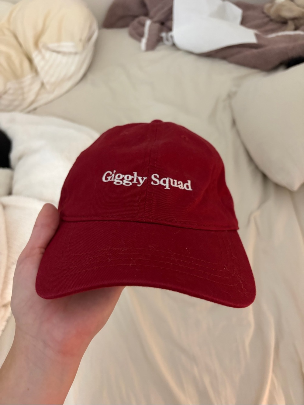 Giggly Squad Embroidered Red Baseball Cap